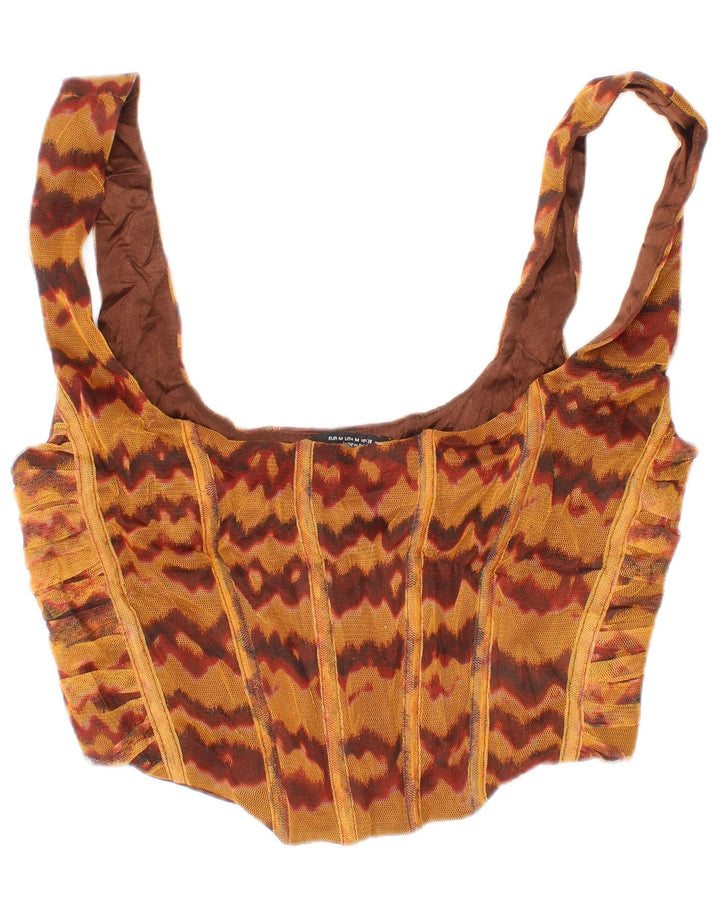 Zara Mujer Crop Top Bohemio Viscosa Marrón Medio