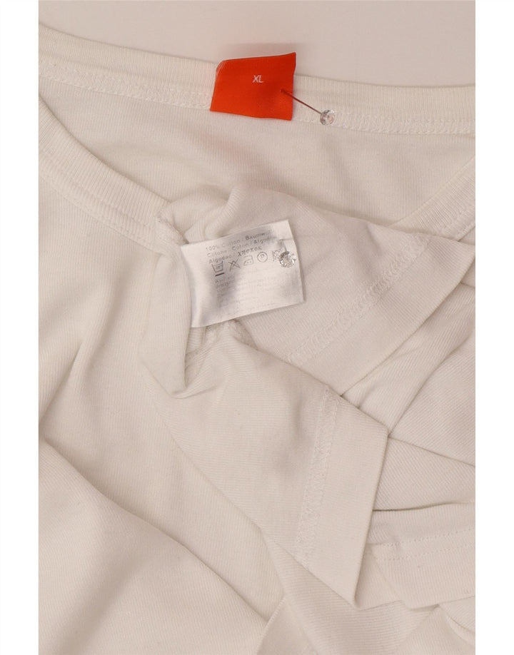 HUGO BOSS Camiseta Hombre Top XL Blanco Algodón