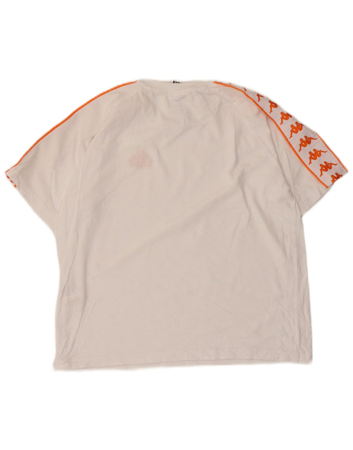 Kappa Camiseta gráfica para mujer Top UK 10 Small White Cotton
