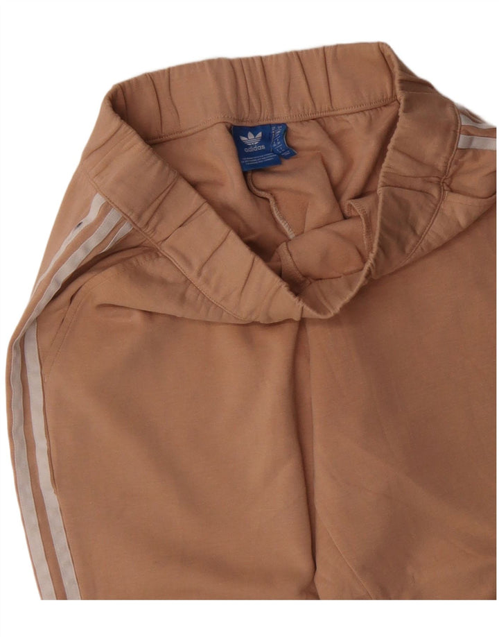 ADIDAS Mujer Capri Chándal Pantalones UK 10 Pequeño Algodón Beige