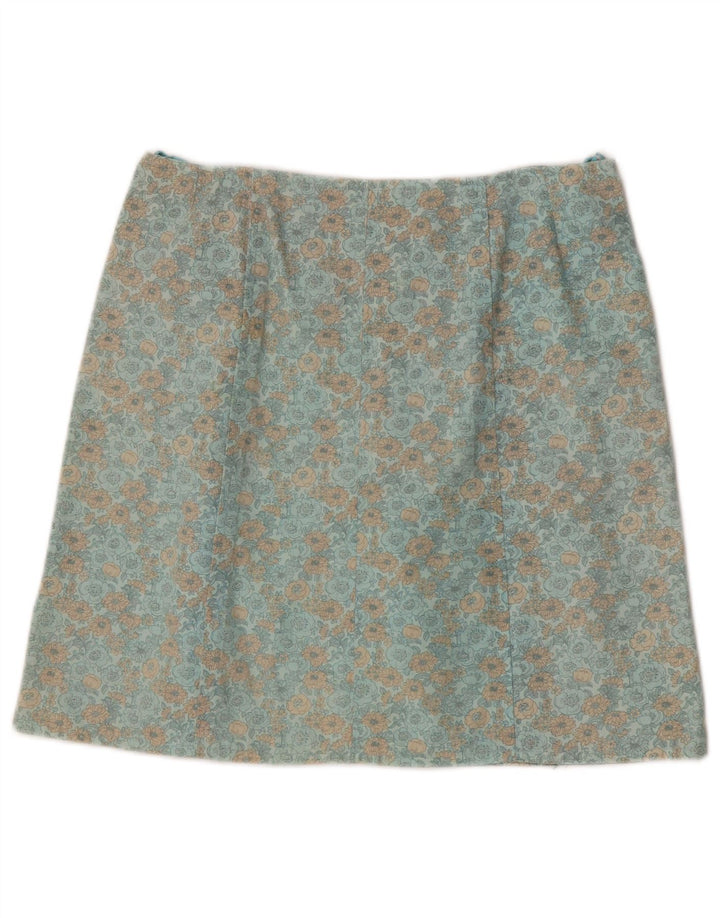 Vintage mujer mini falda W30 medio verde floral
