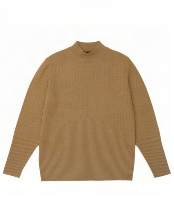 Marks & Spencer Jersey con Cuello Alto para Mujer UK 22 3XL Viscosa marrón