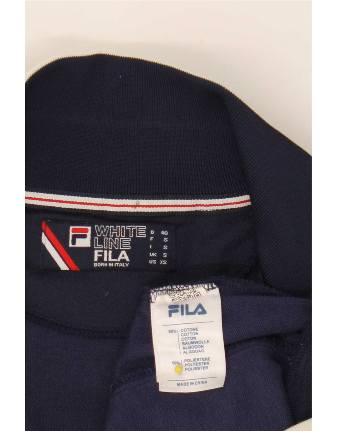 Fila Mens Chándal Top Chaqueta Pequeña Azul Marino Algodón