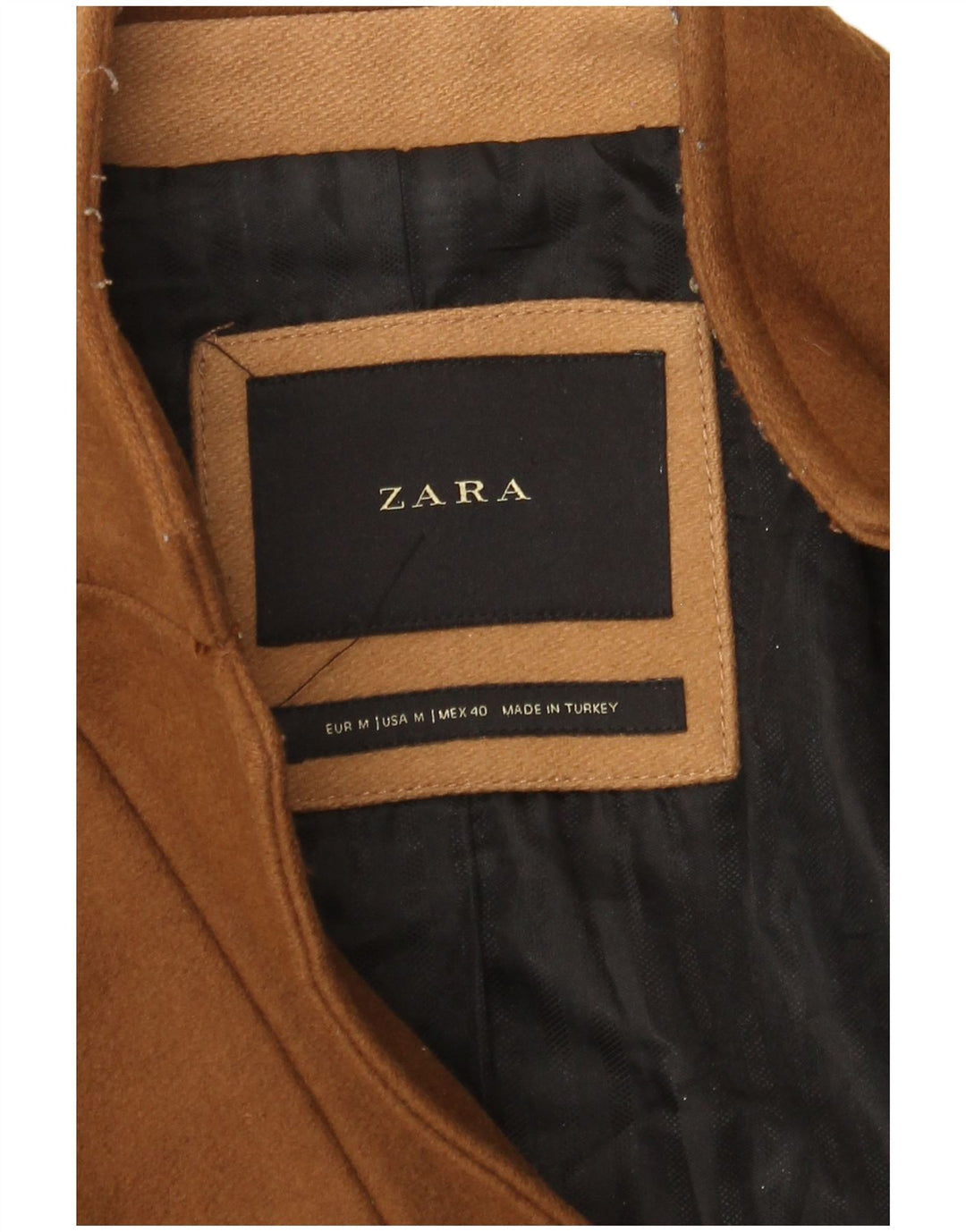 Zara Hombre Abrigo UK 38 Marrón Medio