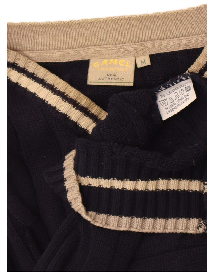 Camel Active - Jersey con cuello en V para hombre, color azul marino medio, algodón