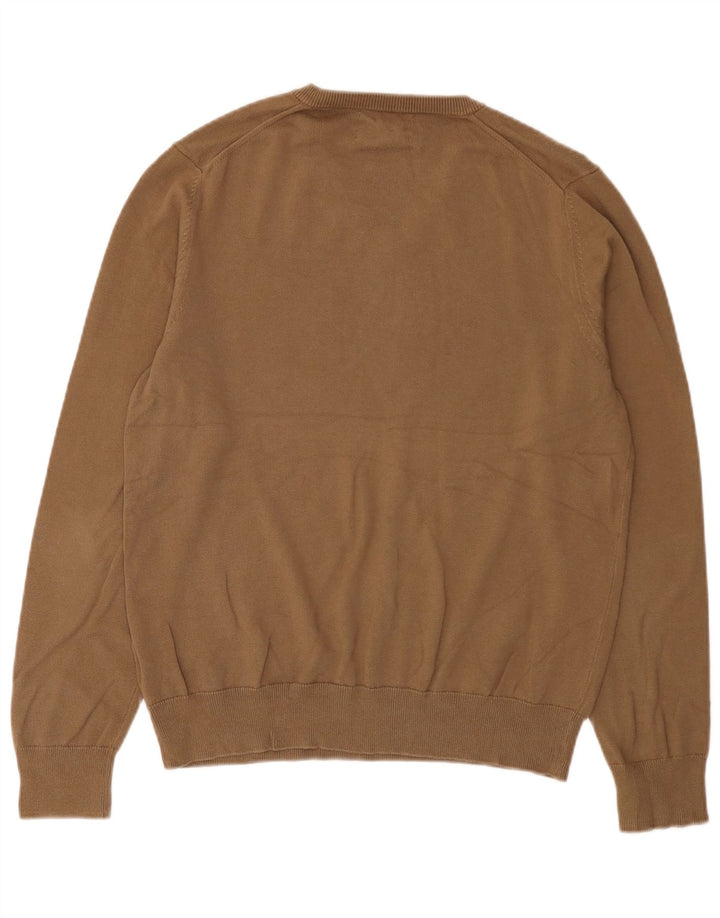Marks & Spencer Jersey con cuello en V para hombre de algodón marrón medio