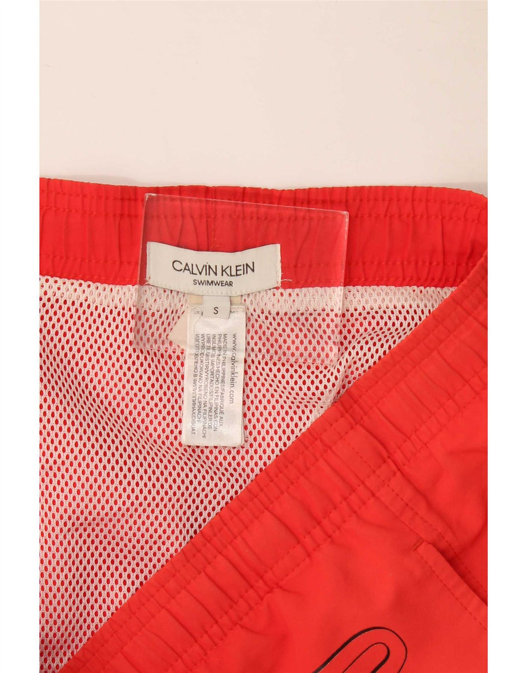Calzoncillos de baño con estampado gráfico para hombre Calvin Klein, poliéster rojo pequeño