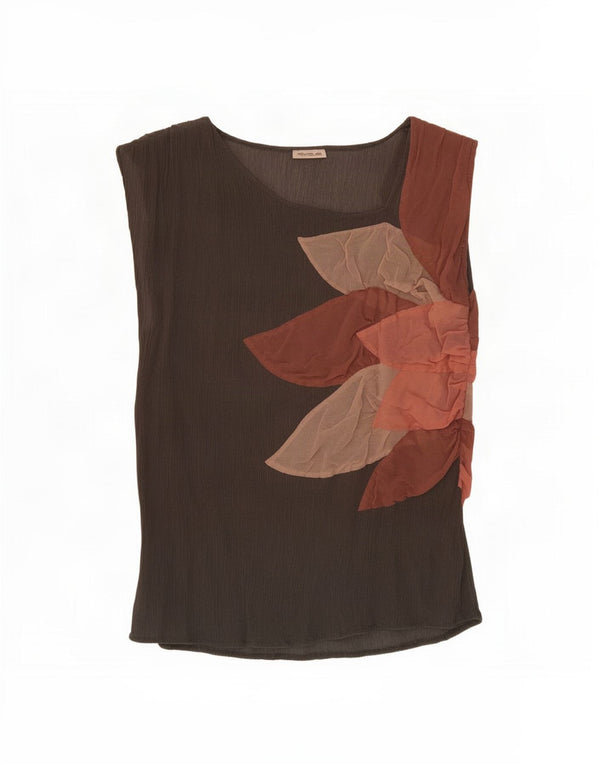 Penny Black Blusa sin mangas para mujer Top UK 42 Marrón medio Floral