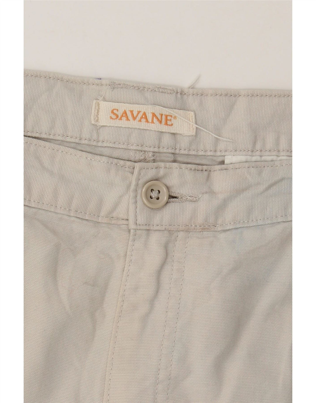 SAVANE Mens Cargo Shorts W40 XL Off White Cotton Vintage Savane and Second-Hand Savane from Messina Hembry 