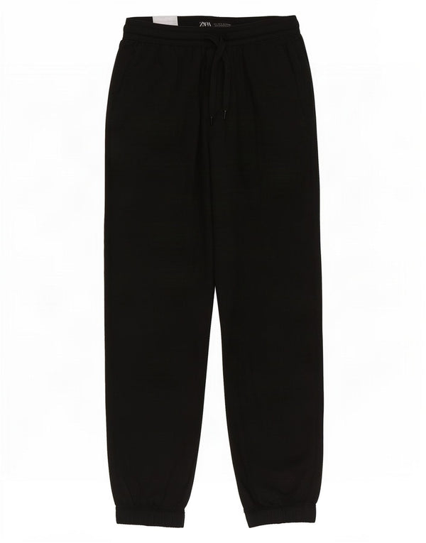 Zara Mujer Pantalones Joggers Pequeño W30 L27 Algodón Negro