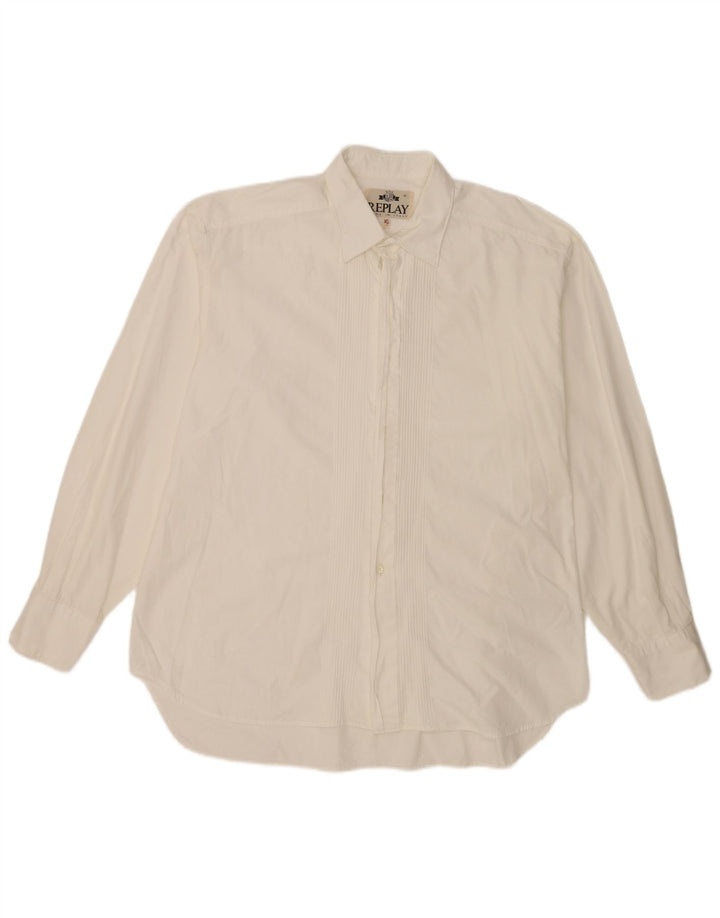 Camisa Replay Hombre XL Algodón Blanco