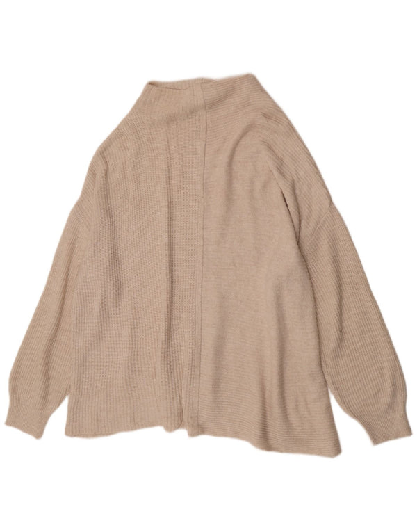Topshop Womens Oversized Turtle Neck Jumper Sweater UK 14 Large Off White