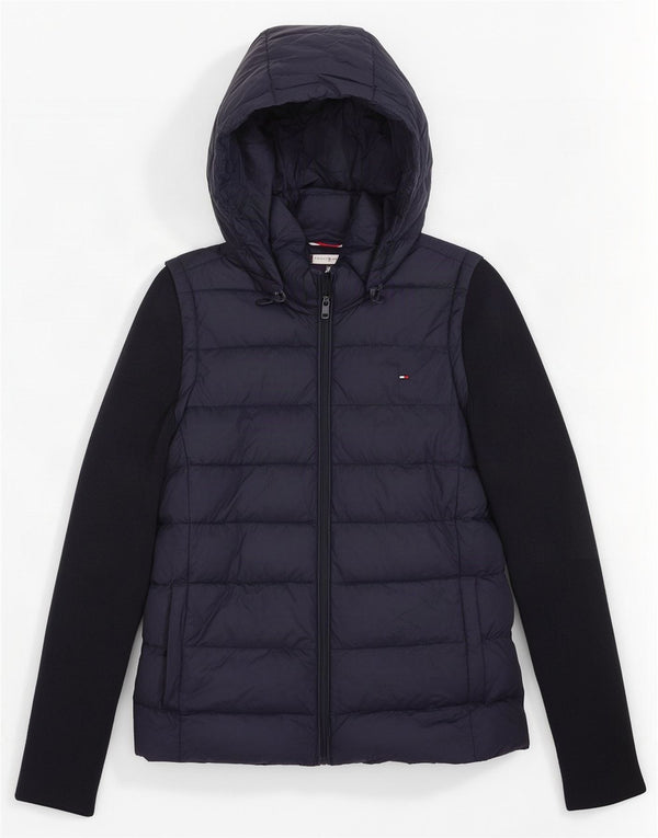 Tommy Hilfiger Chaqueta acolchada con capucha para hombre UK 6 XS Poliamida azul marino