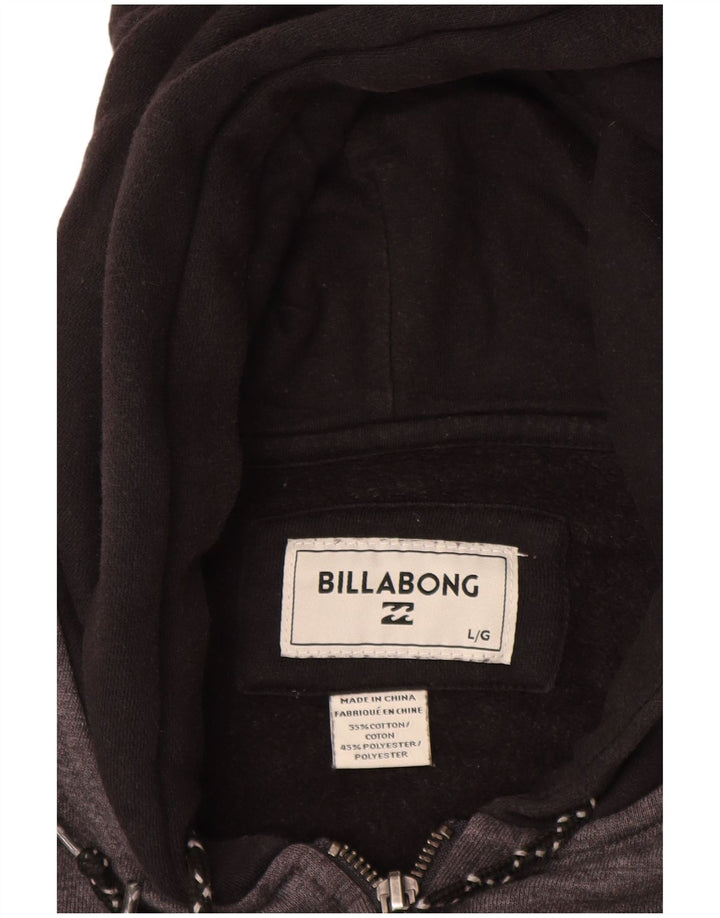 Billabong Hombres Zip Sudadera Con Capucha Suéter Grande Gris Algodón