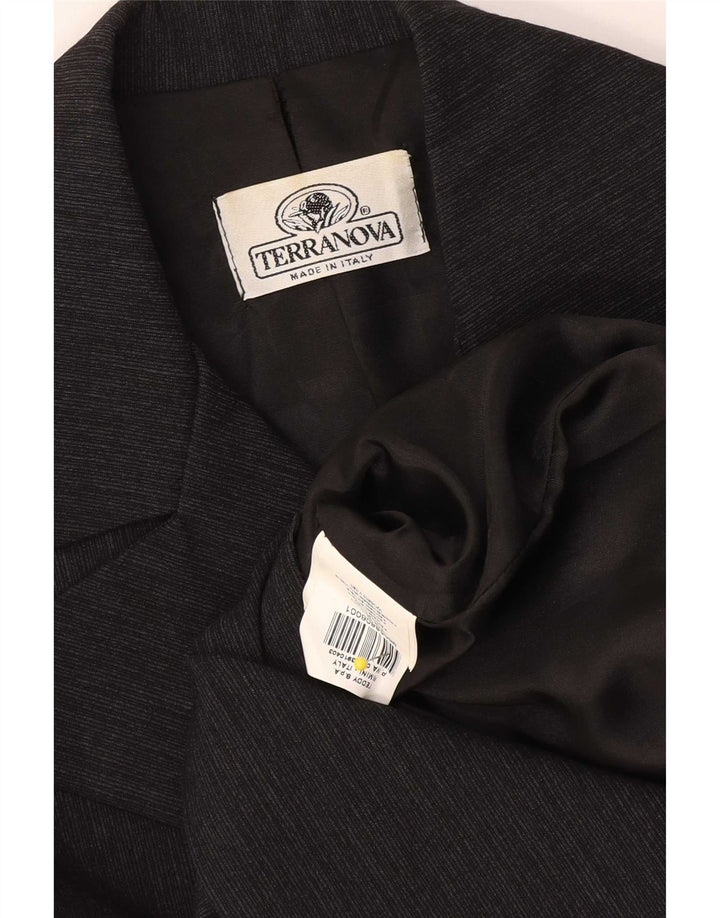 Terranova Chaquetón para mujer UK 10 Small Viscosa a rayas negras