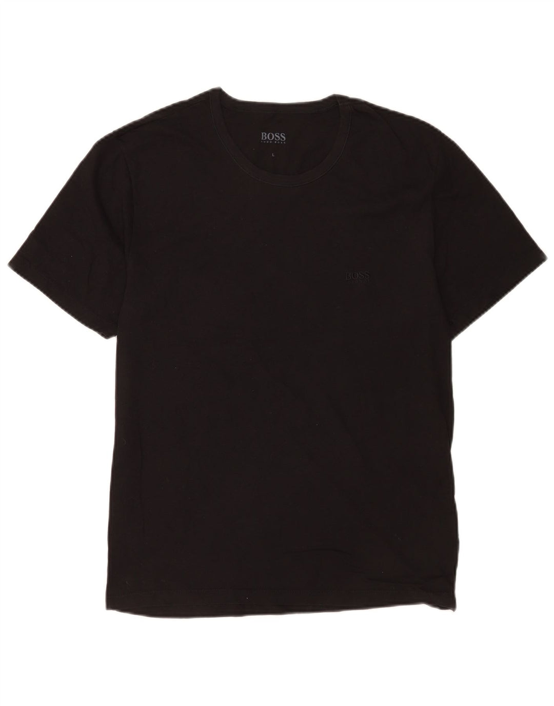 Hugo Boss Hombre Camiseta Top Grande Algodón Negro