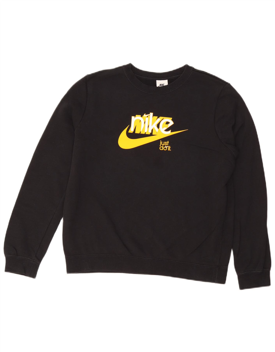 NIKE Sudadera gráfica para mujer, talla 40, talla mediana, algodón negro