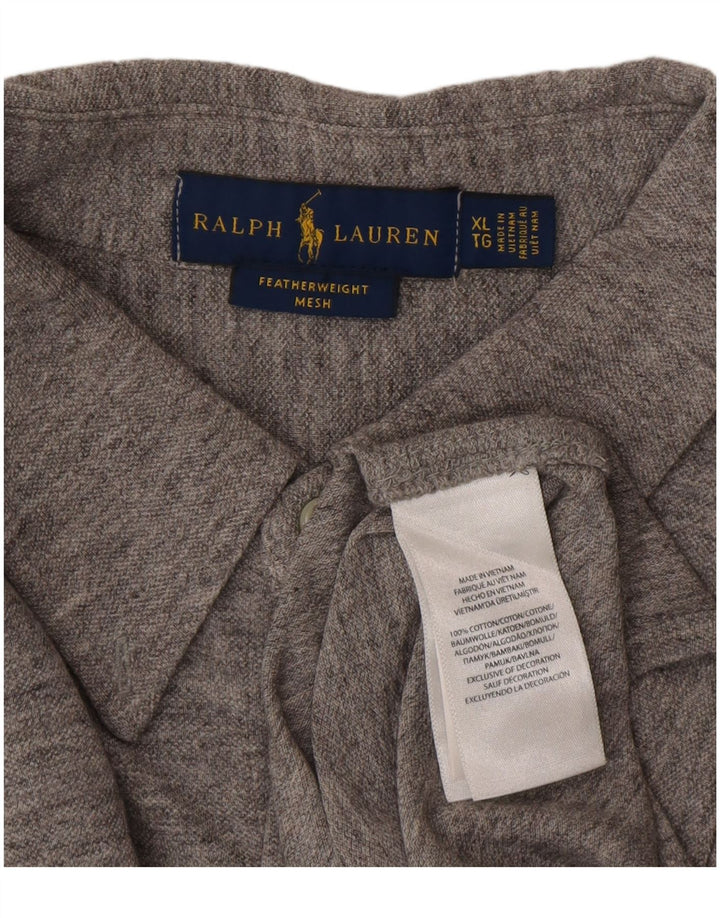 Camisa Ralph Lauren Hombre XL Algodón Moteado Gris