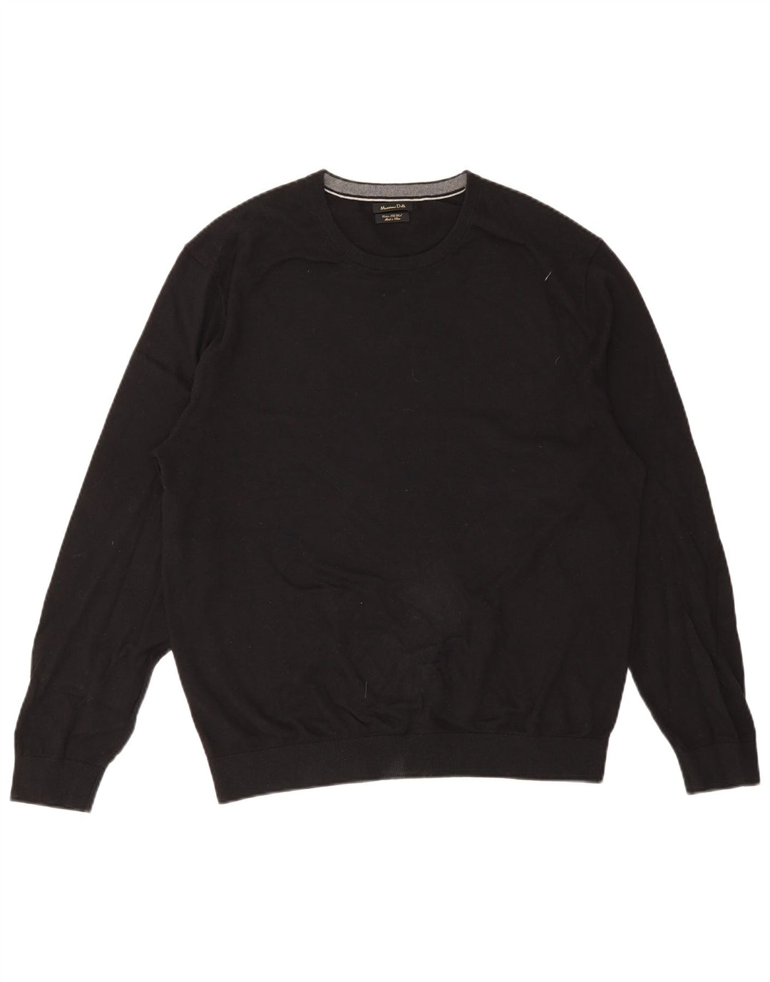 Massimo Dutti Jersey Cuello Redondo Hombre 2XL Algodón Negro