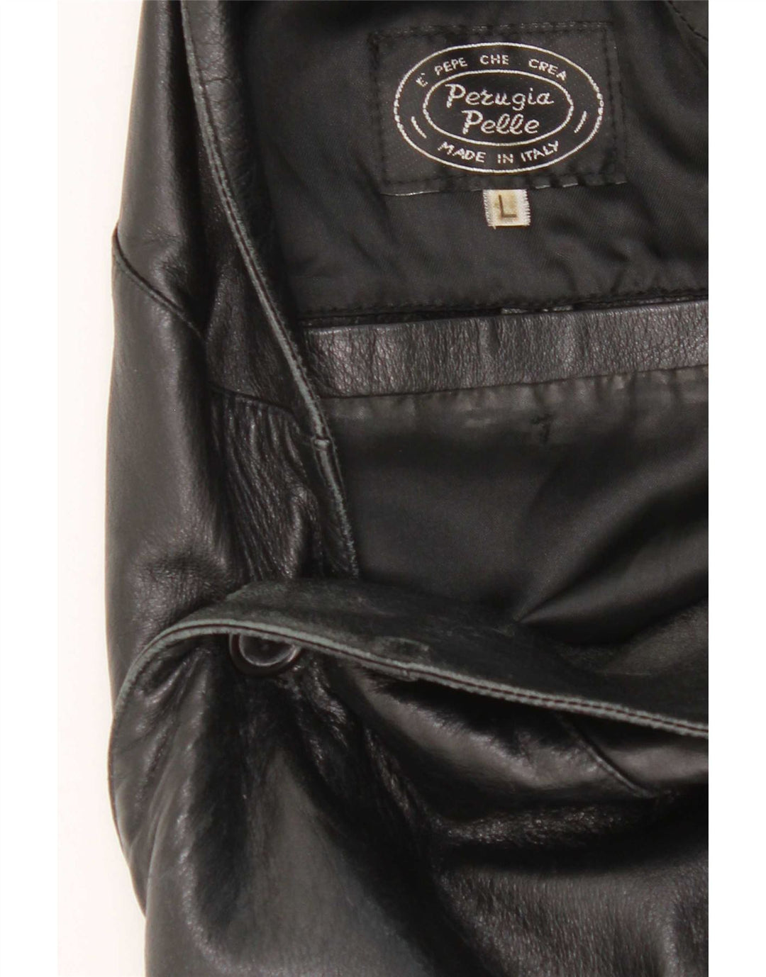 Vintage hombres 3 botones cuero Blazer chaqueta Reino Unido 40 grande negro