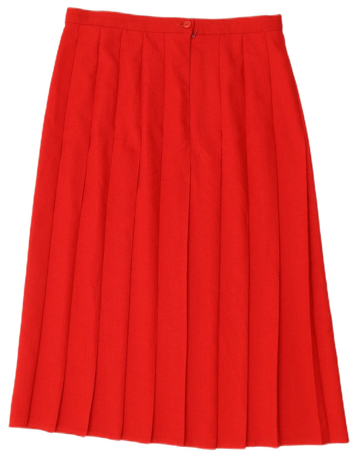 Marks & Spencer Falda Plisada Cuchillo para Mujer Reino Unido 46 Grande W32 Poliéster Rojo