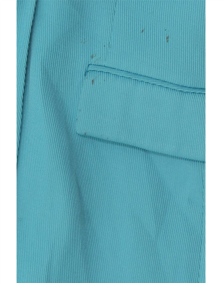 Zara Mujer Chaqueta Blazer De Doble Botonadura UK 10 Small Poliéster Azul