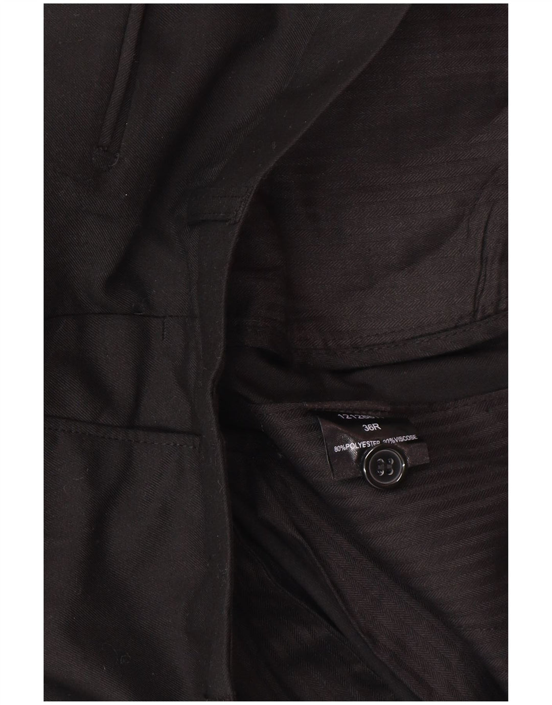 Pierre Cardin Pantalón de traje recto para hombre W36 L32 Poliéster negro