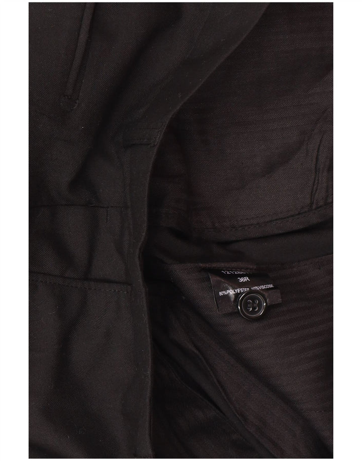 Pierre Cardin Pantalón de traje recto para hombre W36 L32 Poliéster negro