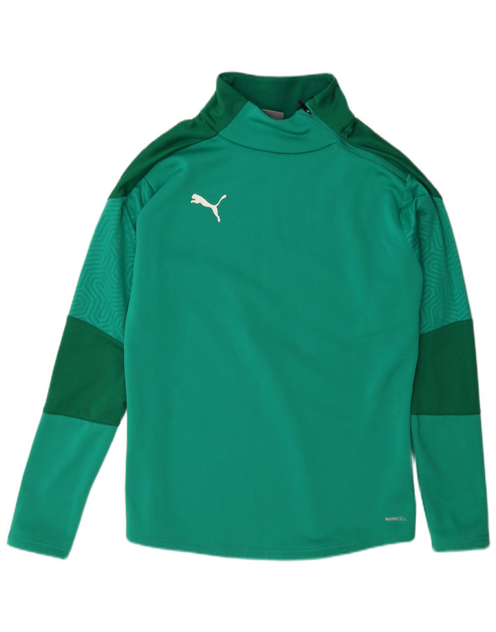Puma Hombre Sudadera Con Cremallera Y Cuello Jersey De Poliéster Color Block Verde Medio