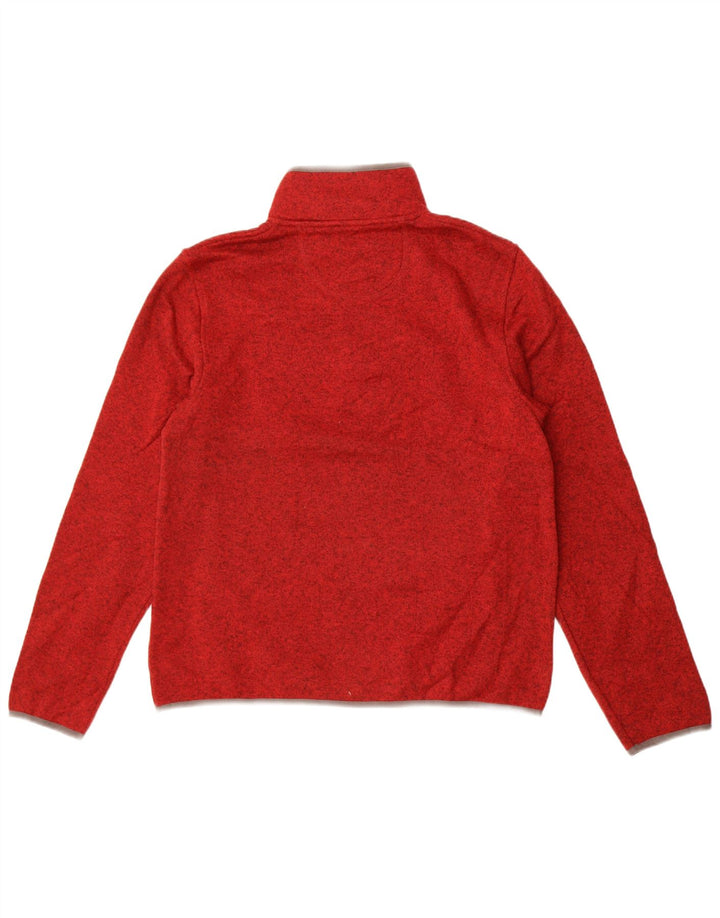 L.L.Bean - Sudadera con cuello y botones para hombre, color granate medio, poliéster