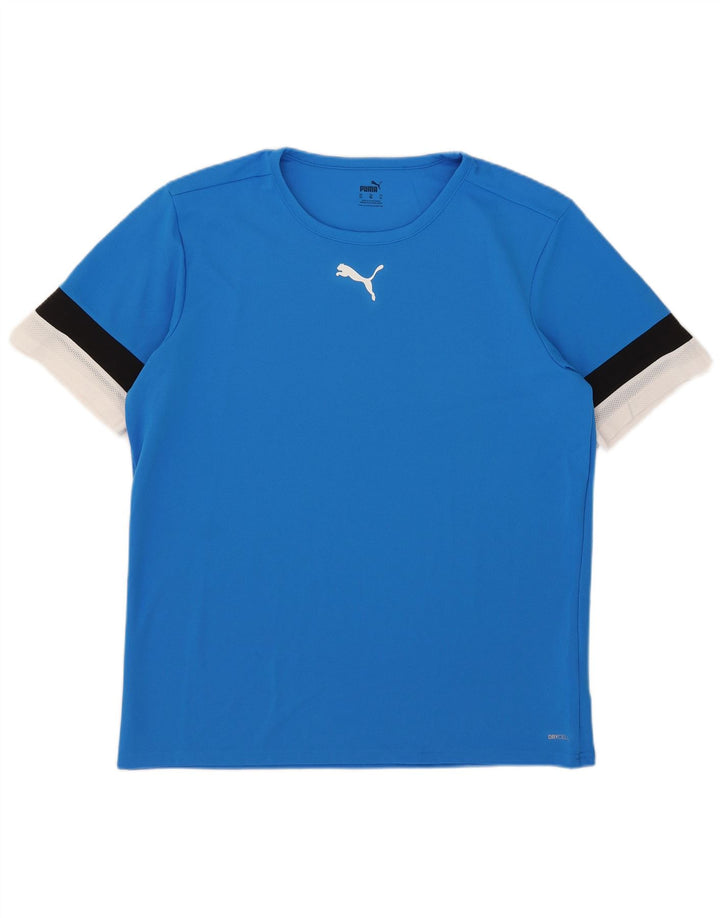 Puma Camiseta para hombre Top XL Azul Colorblock Poliéster