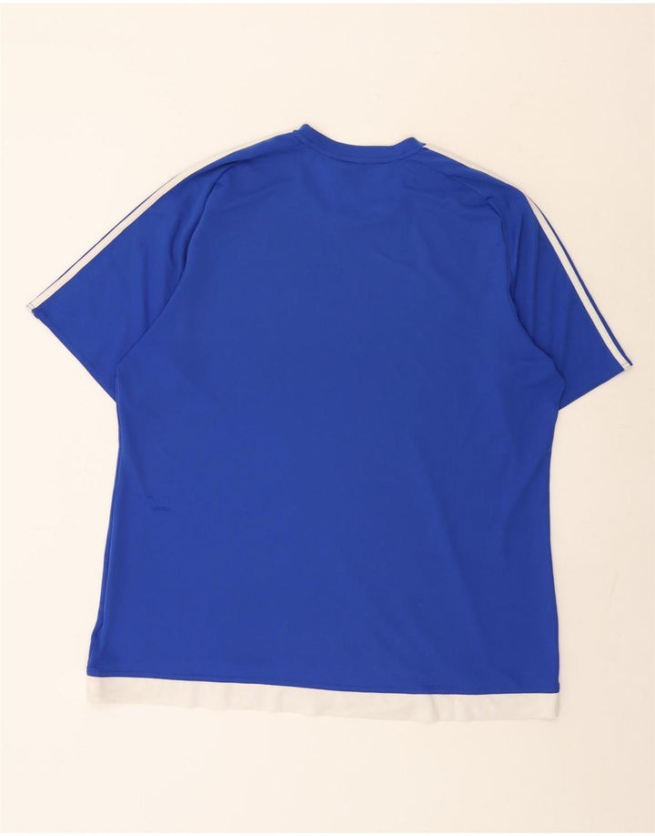 Adidas Mens Climalite Camiseta Top 2XL Azul Colorblock Poliéster