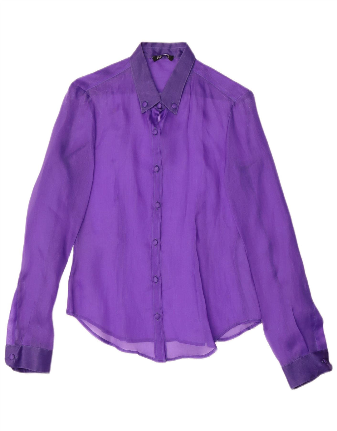 Vintage mujer camisa blusa Reino Unido 12 medio púrpura