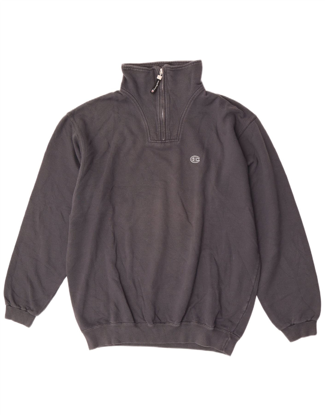 Champion Sudadera con cuello y cremallera para hombre, talla 2XL, algodón gris