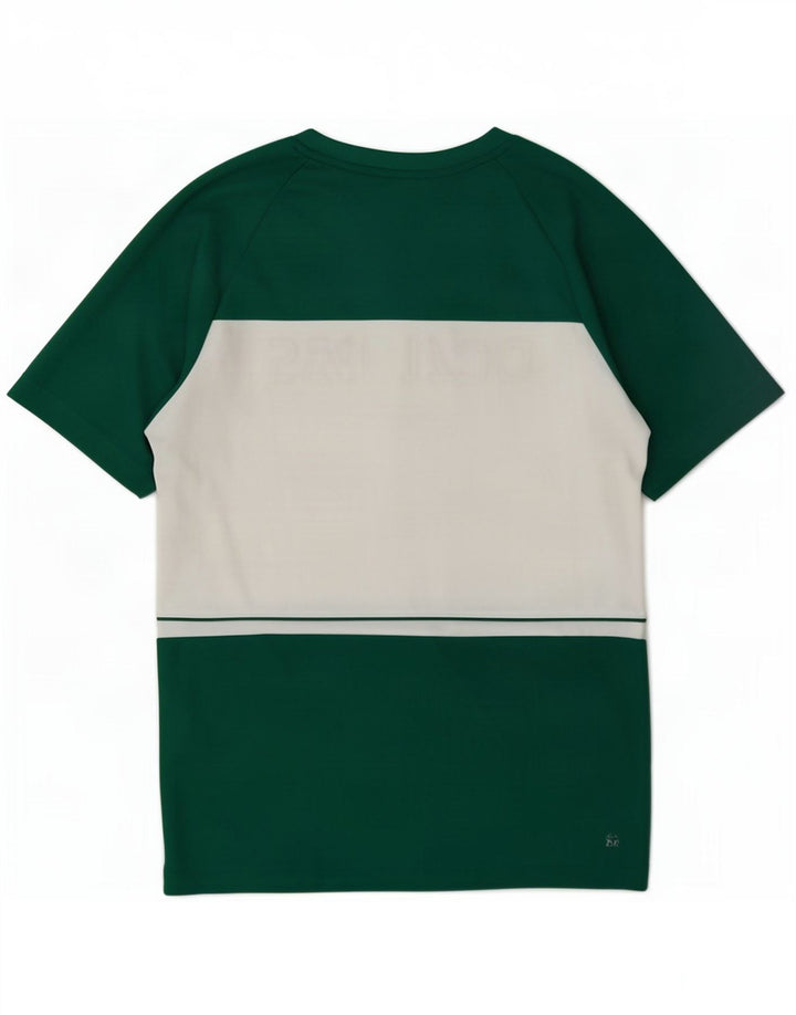Lacoste Camiseta gráfica para hombre Talla superior 3 Pequeño Verde Colorblock Poliéster