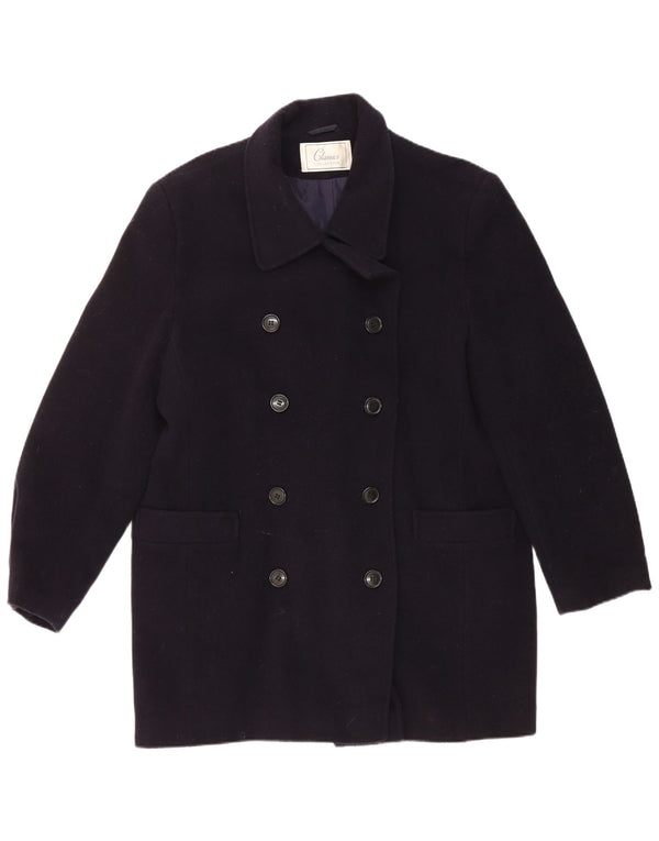 St. Bernard - Abrigo de doble botonadura para mujer, talla 40, talla grande, lana azul marino