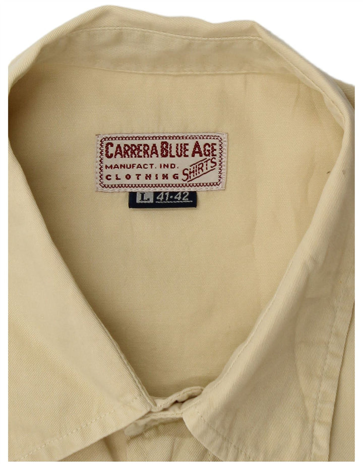 Carrera Camisa Hombre Talla 41/42 Grande Beige