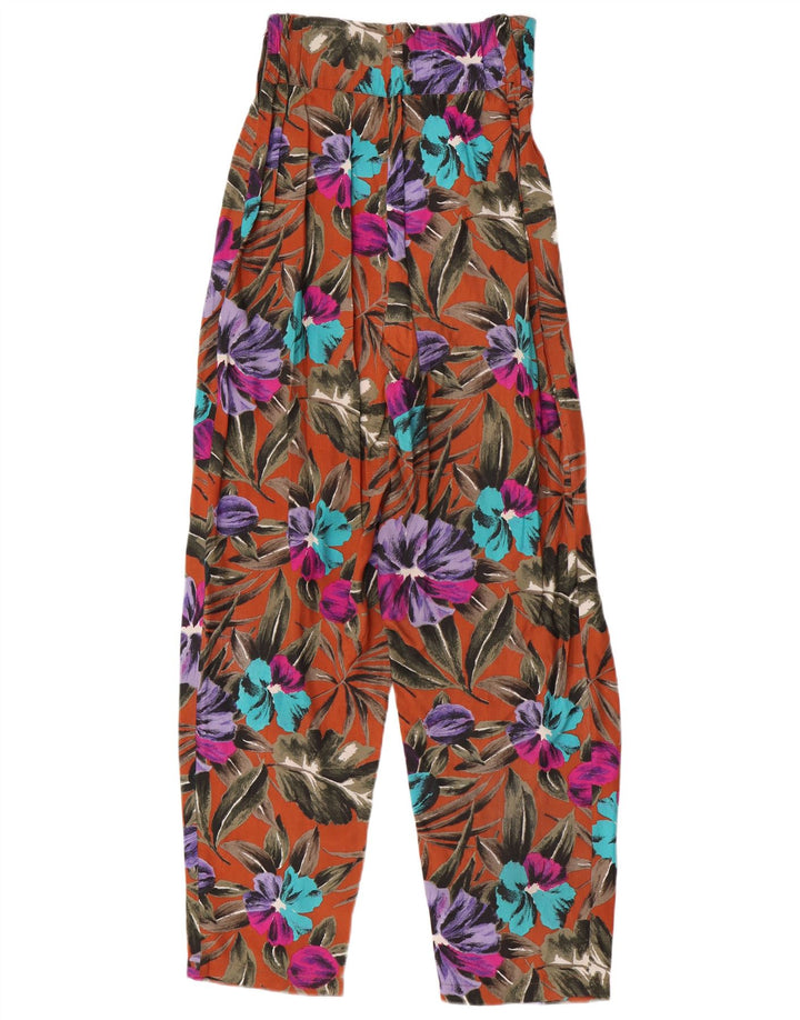 Vintage mujer Harem pantalones W25 L29 multicolor floral