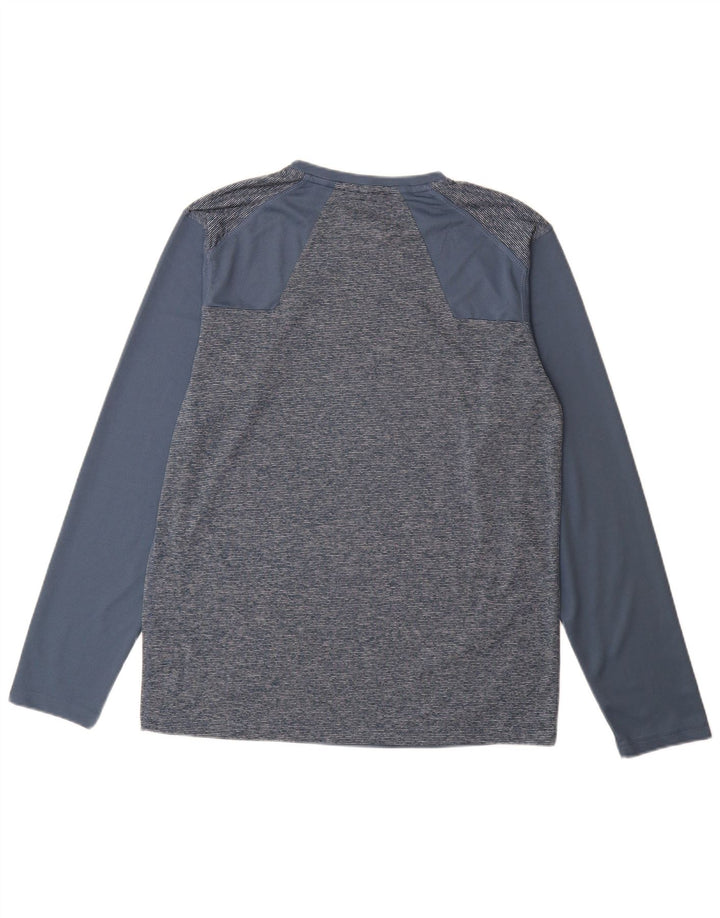 Camiseta de hombre Mountain Warehouse de manga larga de poliéster color block en azul medio