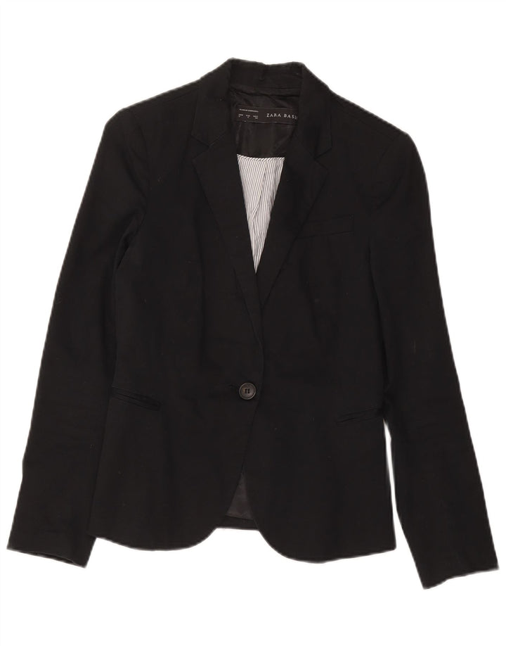 Zara Mujer Chaqueta Blazer De 1 Botón UK 10 Small Black
