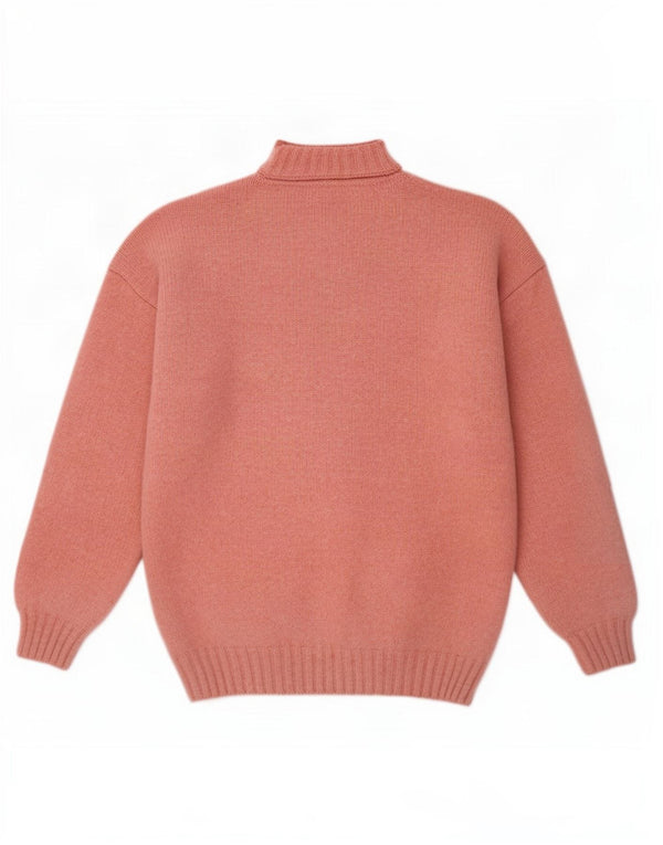 Benetton Jersey Con Cuello Alto Para Mujer UK 46 Large Rosa Colorblock