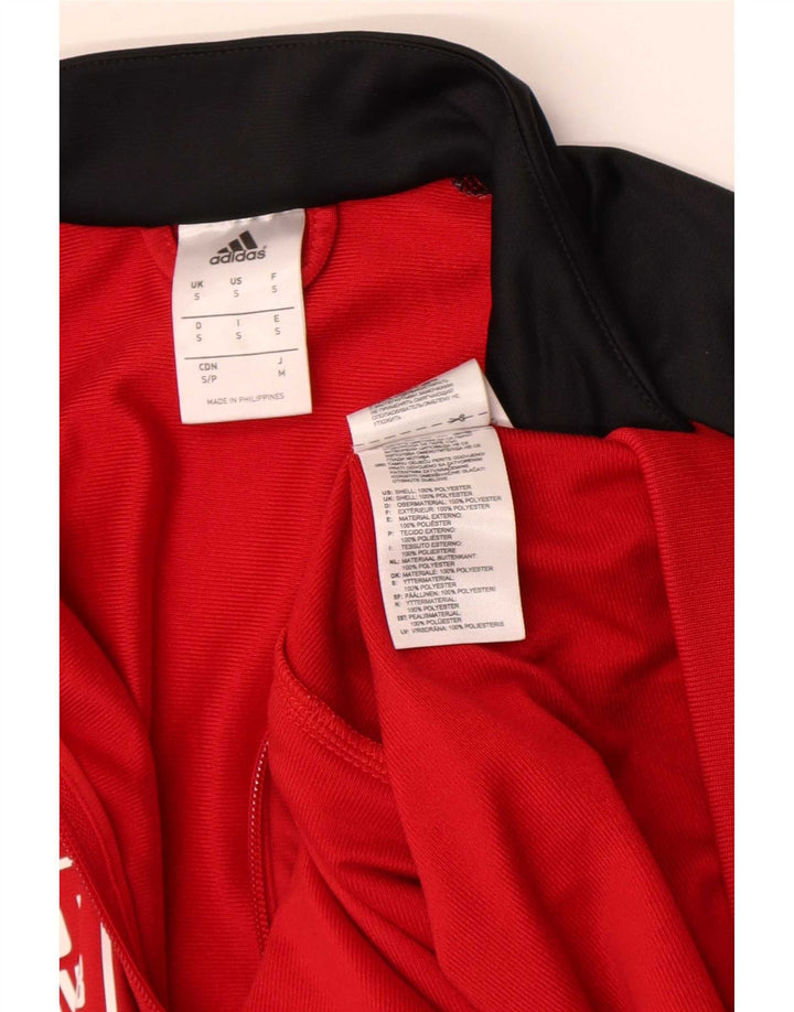 Adidas Hombre Gráfico Chándal Top Chaqueta Pequeño Rojo Colorblock Poliéster