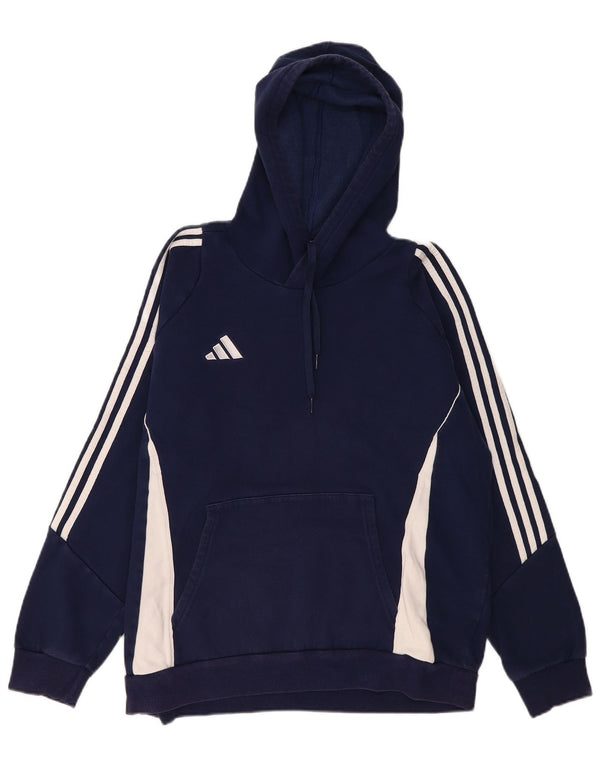 Adidas Hombre Sudadera Con Capucha Jumper Medium Azul Marino Colorblock Algodón