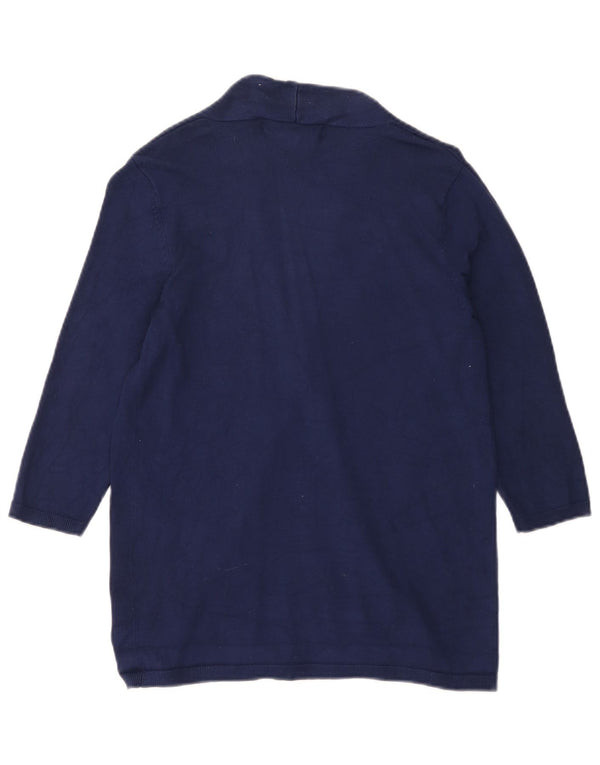 Zara Suéter tipo cárdigan abierto con manga 3/4 para mujer UK 40 Azul marino mediano