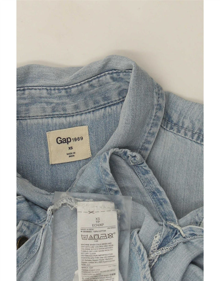 Camisa vaquera extragrande para mujer Gap UK 6 XS Algodón azul