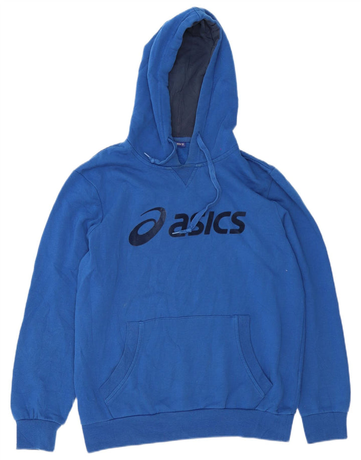 Asics Hombre Graphic Sudadera Con Capucha Jumper Azul Medio Algodón