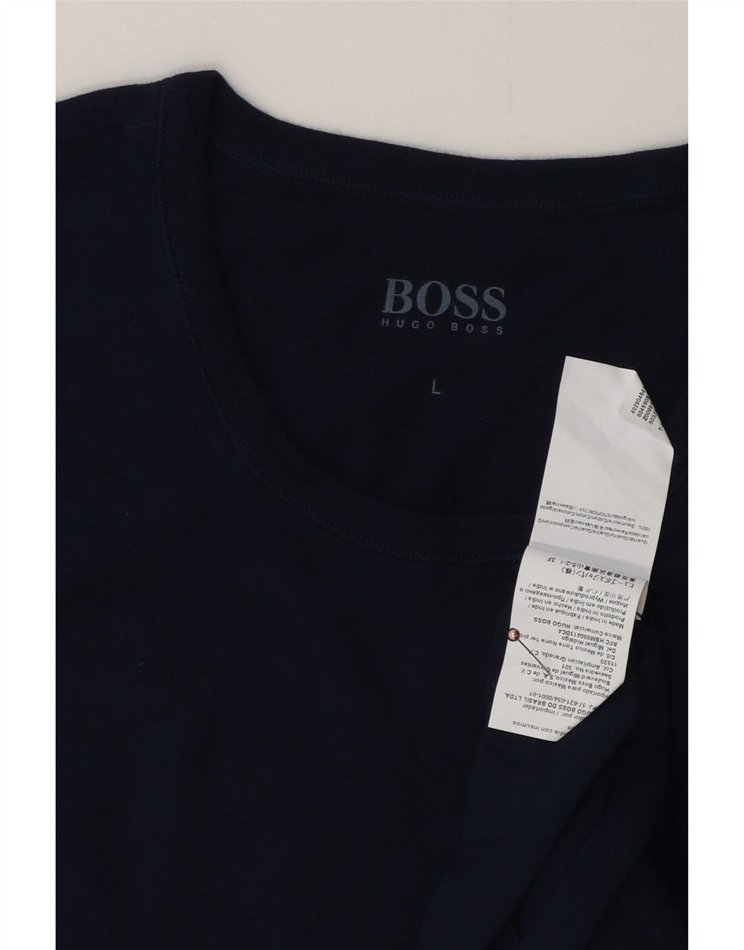 Camiseta HUGO BOSS Hombre Top Grande Azul Marino Algodón