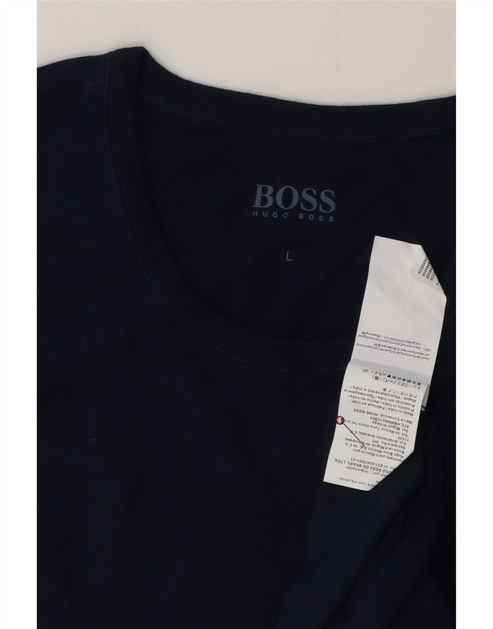 Camiseta HUGO BOSS Hombre Top Grande Azul Marino Algodón