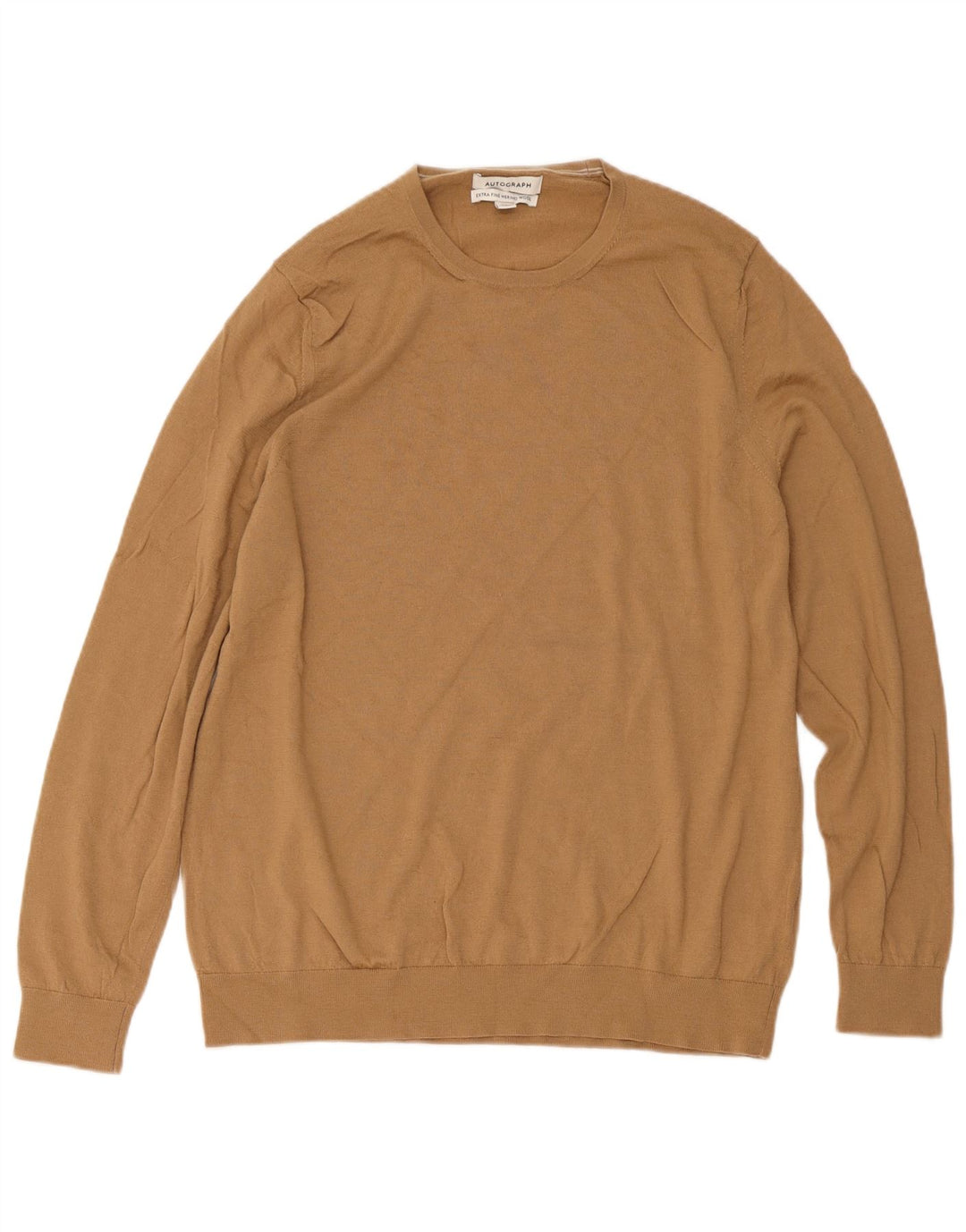 Marks & Spencer - Jersey de cuello redondo para hombre, color beige, 2XL