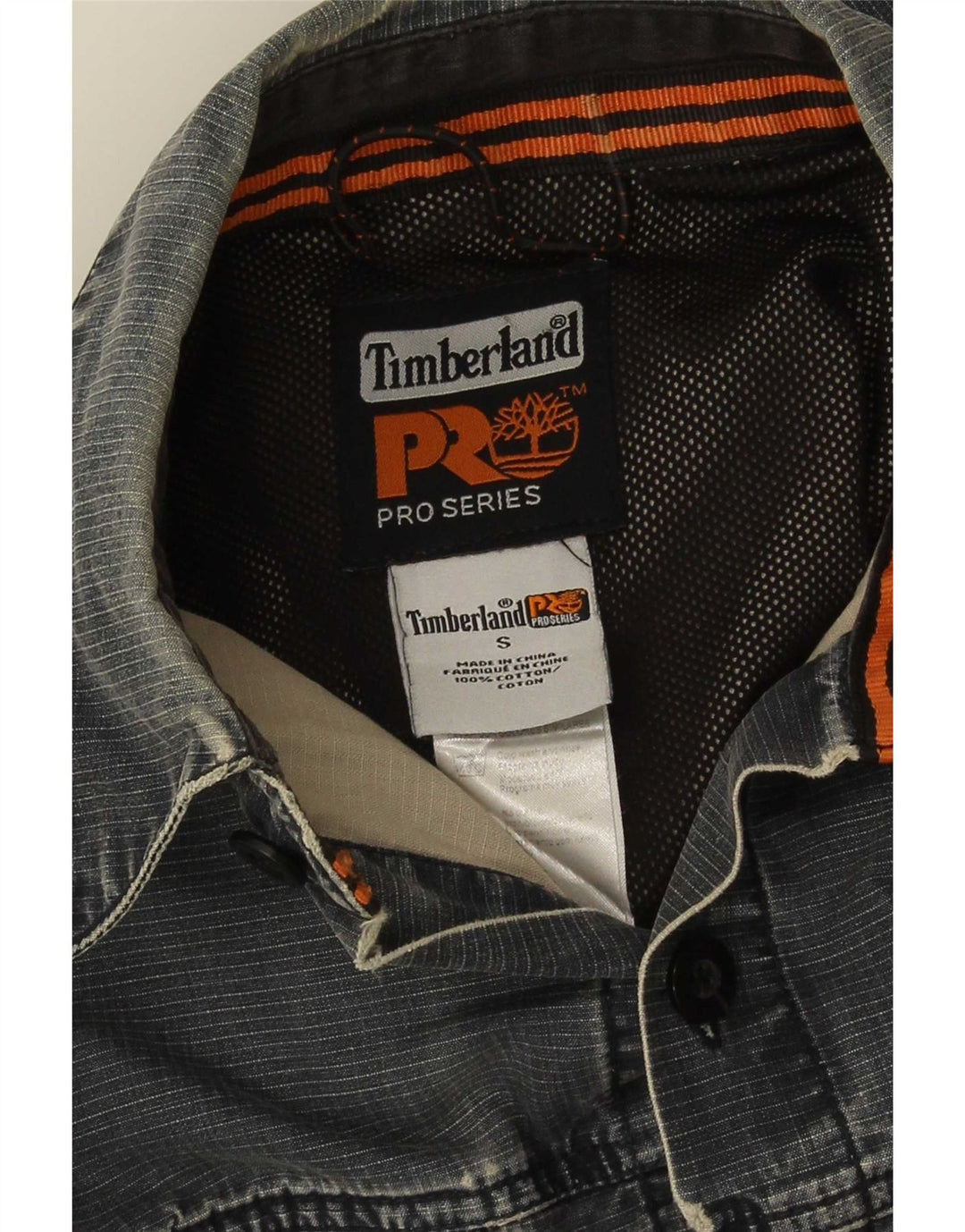 Timberland Camisa de trabajo para hombre pequeña de algodón azul marino